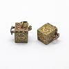 Brass Prayer Box Pendants KK-F722-20C-RS-1