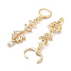 Rack Plating Golden Brass Dangle Leverback Earrings EJEW-A030-01H-G-2