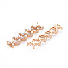 Rack Plating Brass Micro Pave Clear Cubic Zirconia Links Connectors KK-T060-36-RS-3