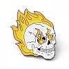 Skull with Flame Enamel Pin JEWB-A005-18-05-1