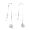 Long Chain with Round Ball Dangle Stud Earrings EJEW-A067-13P-1