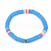 (Jewelry Parties Factory Sale)Handmade Polymer Clay Heishi Beads Stretch Bracelets BJEW-JB05304-04-1