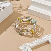 Glass Beads Five Loops Wrap Bracelets BJEW-JB09056-04-2