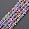 Electroplate Crackle Glass Bead Strands GLAA-S192-C-006B-1