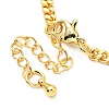 Cubic Zirconia Rectangle Link Bracelet with Curb Chains BJEW-A127-07G-5