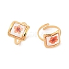 Square Ion Plating(IP) 304 Stainless Steel Open Cuff Rings for Women RJEW-Z052-05G-3