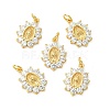 SHEGRACE Brass Micro Pave Cubic Zirconia Pendants XGRQ3P737-617G-1