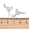 Brass Micro Pave Clear Cubic Zirconia Pendants CU-CBA9AB3-19P-3