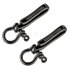 2Pcs Brass Shackle Clasps with Brass S Hook Clasps KK-PH0006-13-1