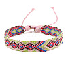 Cotton Braided Rhombus Cord Bracelet PW-WG48792-07-1