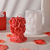Valentine's Day 3D Rose Pillar DIY Candle Silicone Molds DIY-K064-03B-1
