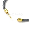 3MM Braided Round Imitation Leather Cord Bracelet Making MAK-S075-01G-4