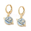 Planet Real 18K Gold Plated Brass Dangle Leverback Earrings EJEW-L268-034G-02-1