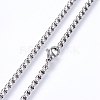 Non-Tarnish 304 Stainless Steel Box Chain Necklaces NJEW-F227-09P-10-2