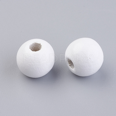 Natural Wood European Beads WOOD-Q030-61H-1