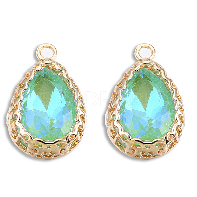 Electroplate K9 Glass Pendants GLAA-N038-46-1
