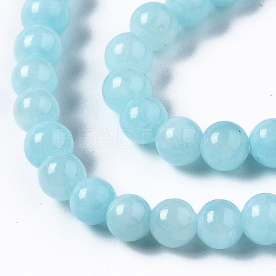 Natural Dyed Yellow Jade Gemstone Bead Strands G-R271-4mm-Y04-1