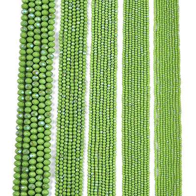 Electroplate Opaque Solid Color Glass Beads Strands LS-EGLA-A044-P4mm-L30-1