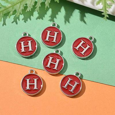 Platinum Plated Alloy Enamel Charms X-ENAM-S118-03H-P-1
