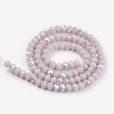 Electroplate Opaque Solid Color Glass Beads Strands LS-EGLA-A034-P1mm-L08-1