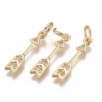 Brass Micro Pave Cubic Zirconia Pendants ZIRC-F111-14G-1
