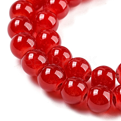 Baking Paint Imitation Jade Glass Round Bead Strands DGLA-Q021-6mm-29-1
