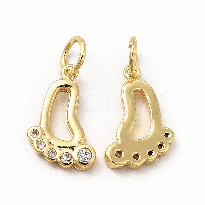 Rack Plating Brass Micro Pave Cubic Zirconia Charms ZIRC-M120-09G-1