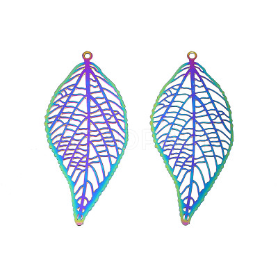 Ion Plating(IP) 201 Stainless Steel Filigree Big Pendants STAS-S118-098-1