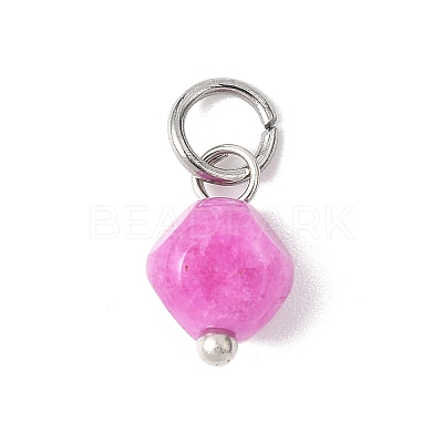 Natural Colorful Tourmaline Dice Charms PALLOY-JF04580-02-1