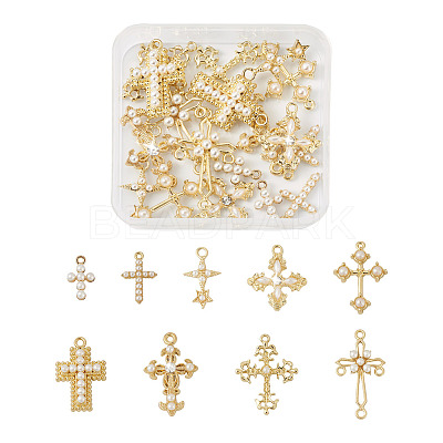 18Pcs 9 Style Alloy Pendants & Chandelier Componenent Links FIND-CD0001-40-1