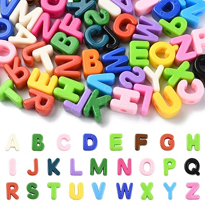 52Pcs 26 Styles Opaque Acrylic European Beads OACR-YW0004-13-1