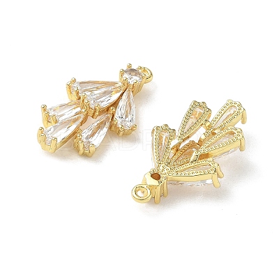 Brass Pave Clear Cubic Zirconia Pendants CU-CBAAAE1-01G-1