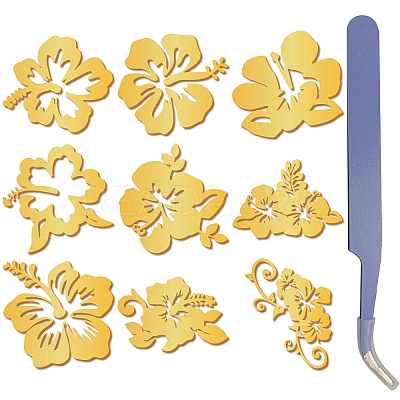 Nickel Metal Waterproof Self-Adhesive Picture Stickers DIY-WH20016-053-1