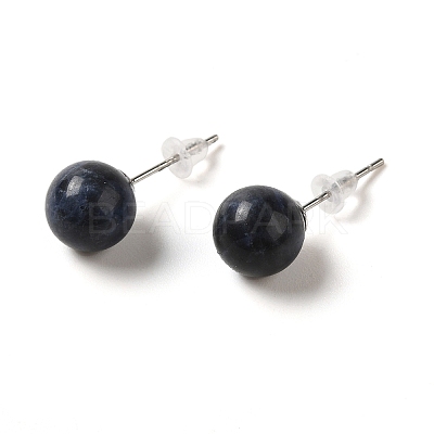 Natural Lapis Lazuli Stud Earrings LS-G-B075-02P-08-1