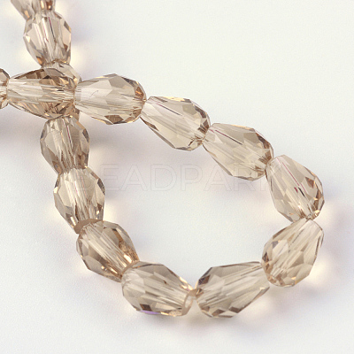 Transparent Glass Bead Strands GLAA-R024-6x8mm-05-1