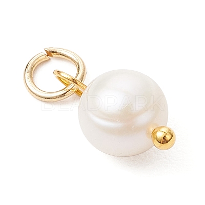 Natural Cultured Freshwater Pearl Two Sides Polished Charms PALLOY-JF04036-01-1