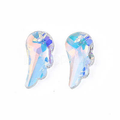 Pointed Back Glass Rhinestone Pendants EGLA-N006-035A-1