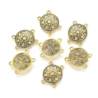 Alloy Rhinestone Multi-Strand Links PALLOY-P185-01AG-RS-1