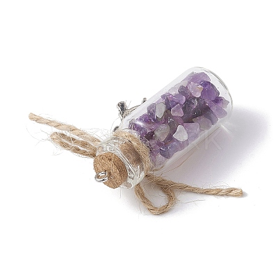 Glass Jar Glass Bottles Pendants PALLOY-JF02481-1