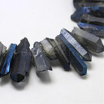 Electroplated Natural Quartz Crystal Beads Strands G-A142-03M-1
