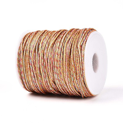 100M Segment Dyed Round Nylon & PET & Polyester Metallic Braided Cord OCOR-N009-01E-1