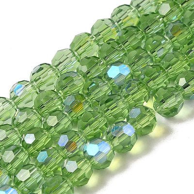 Electroplate Transparent Glass Beads Strands EGLA-A035-T6mm-L09-1