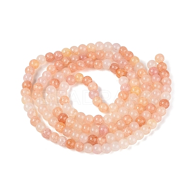 Ombre Effect Dyed Crackle Glass Beads Strands GLAA-Q106-01A-B12-1