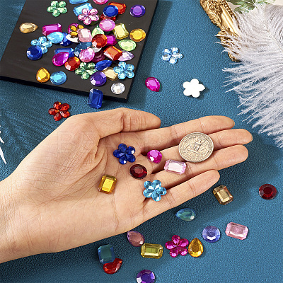 Flat Back & Back Plated Acrylic Rhinestone Cabochons MACR-TA0001-62A-1