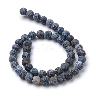 Natural & Dyed Crackle Agate Bead Strands X-G-T056-8mm-01-1