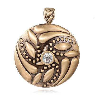 Nickel Free & Lead Free Alloy Rhinestones Big Pendants ALRI-E124-01AB-FF-1