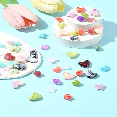120Pcs 3 Styles Imitation Gemstone Acrylic Beads Sets OACR-FS0001-84-1
