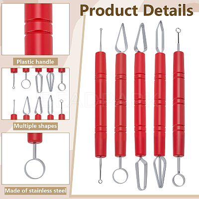 5Pcs 5 Styles 420 Stainless Steel Clay Sculpting Tool DIY-FG0008-16-1