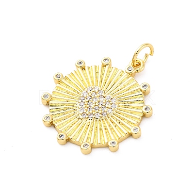 Brass Micro Pave Cubic Zirconia Pendants KK-D325-61G-02-1