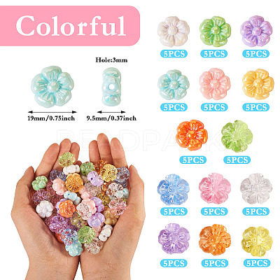 70Pcs 14 Colors Opaque & Transparent Acrylic Beads OACR-TA0002-78-1